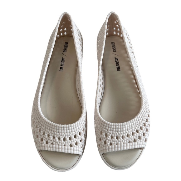 NWOT Melissa Camilla + Jason Wu Woven Open Toe Flats Size 9 - Picture 4 of 16